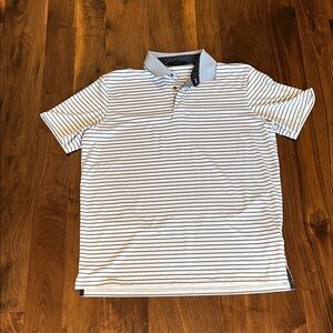 Greyson Men's Polo Shirt - White and Black Stripes